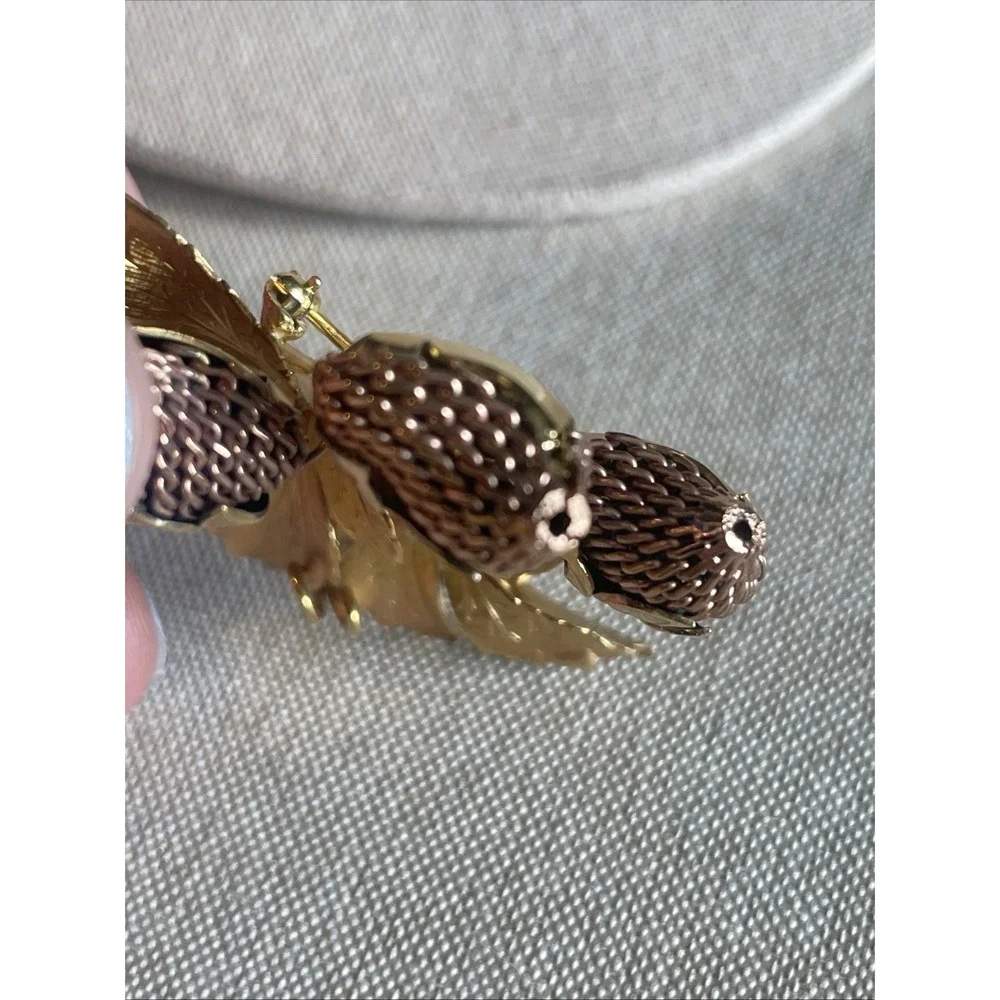 Vintage WELLS 12K Gold Filled Strawberry Brooch Pin Or Pendant Unsigned‎ Realism